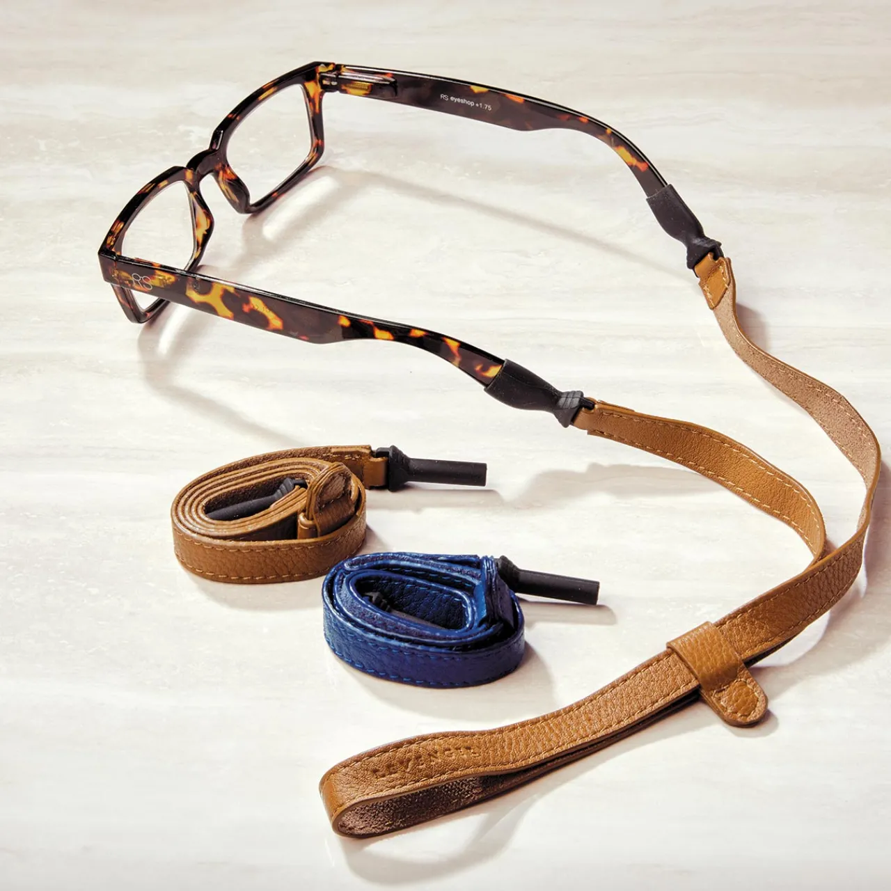 Levenger Adjustable Leather Eyeglass Strap New