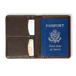 Levenger Bomber Jacket + RFID Passport Holder Mocha New