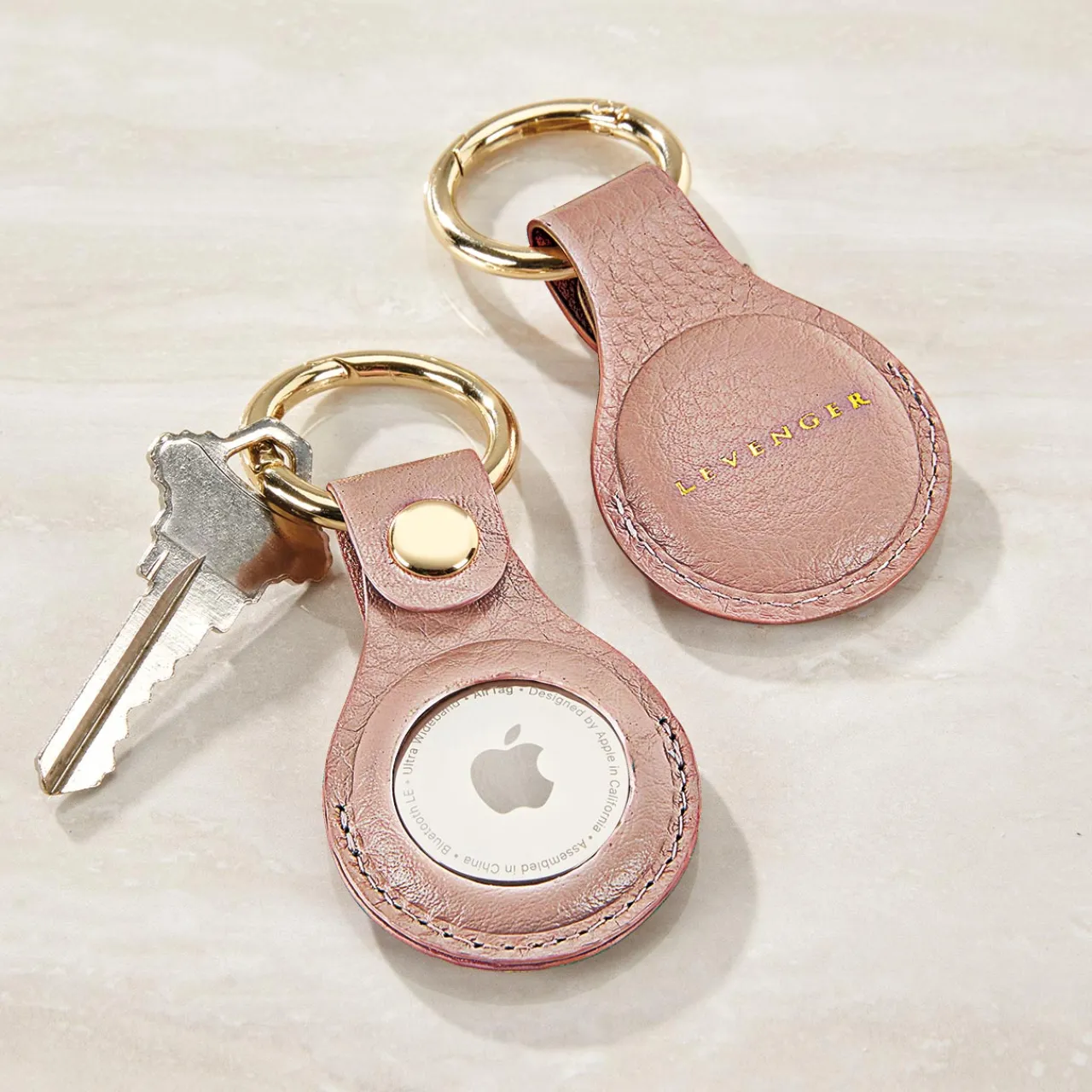 Levenger Carrie Leather Smart Tag Key Fob