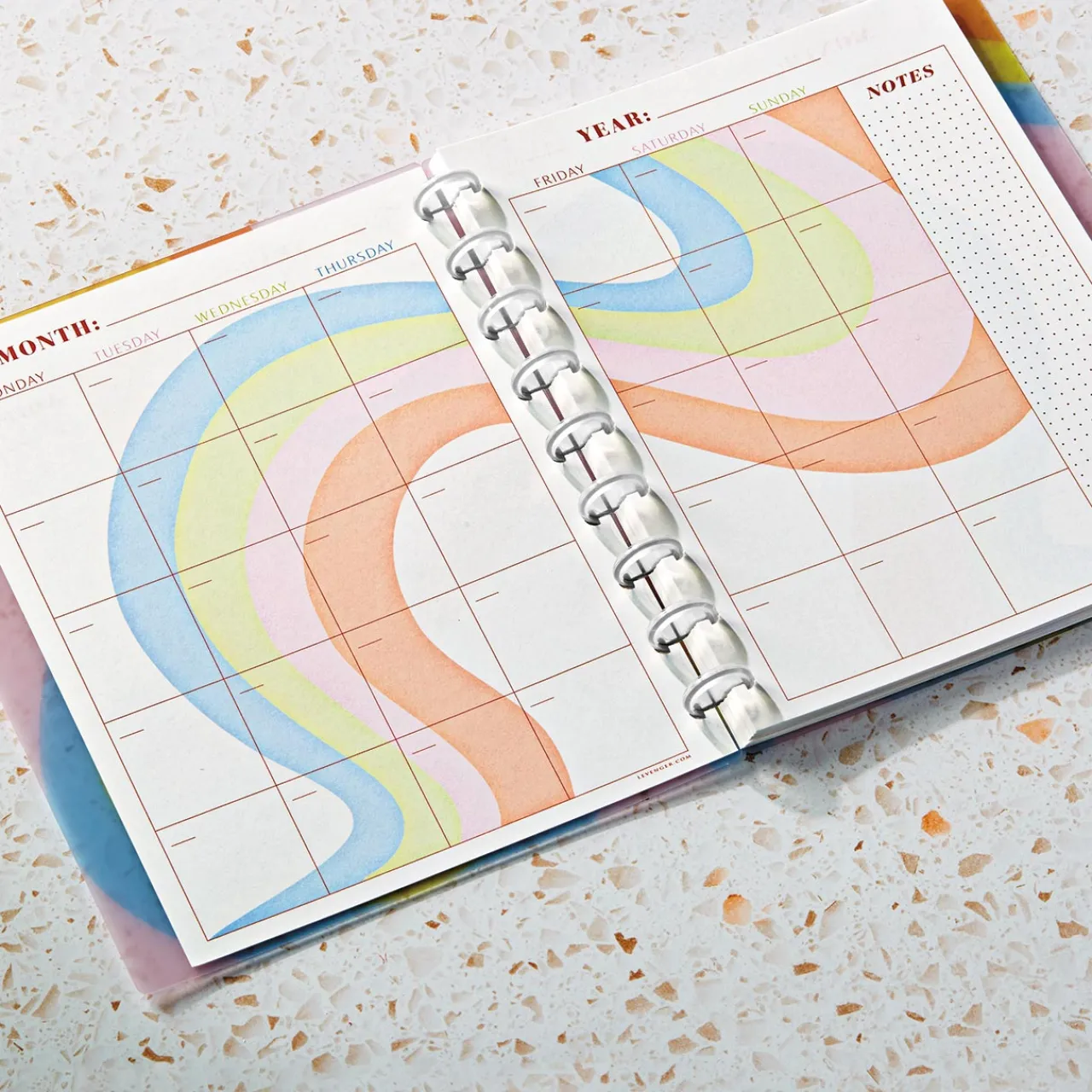 Levenger Circa Colorfull Weekly/Monthly Undated Agenda Refill (40 sheets) Clearance