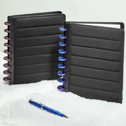 Levenger Circa Midway Sportif Nylon Foldover Discbound Notebook Black Hot
