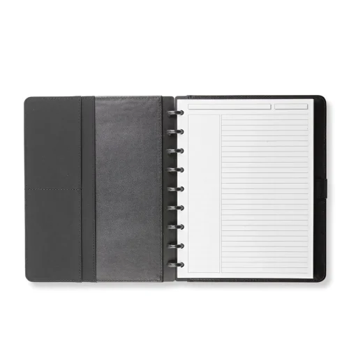 Levenger Circa Midway Sportif Nylon Foldover Discbound Notebook Black Hot