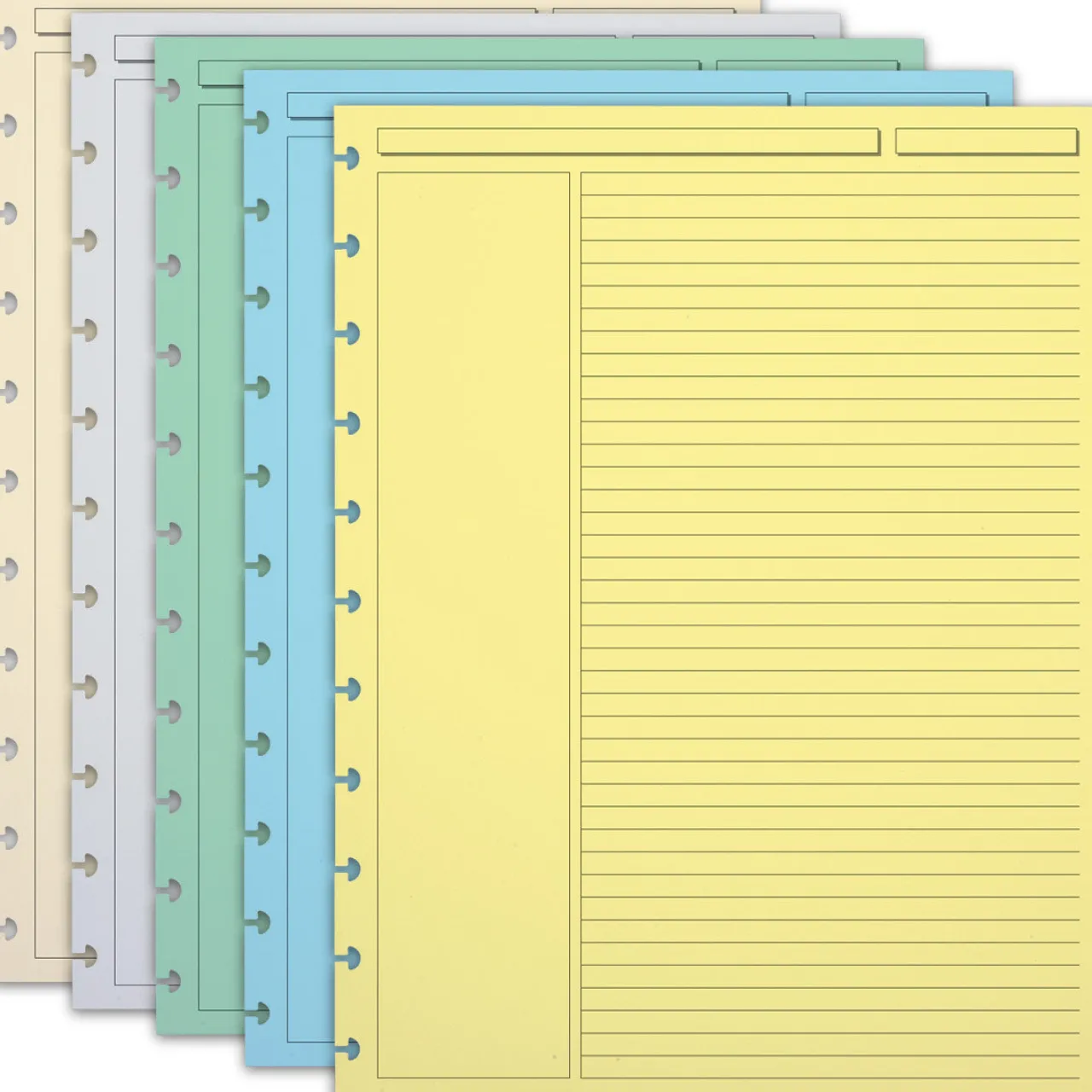 Levenger Circa Multicolored 1/4" Ruled Discbound Refill (300 sheets) Clearance