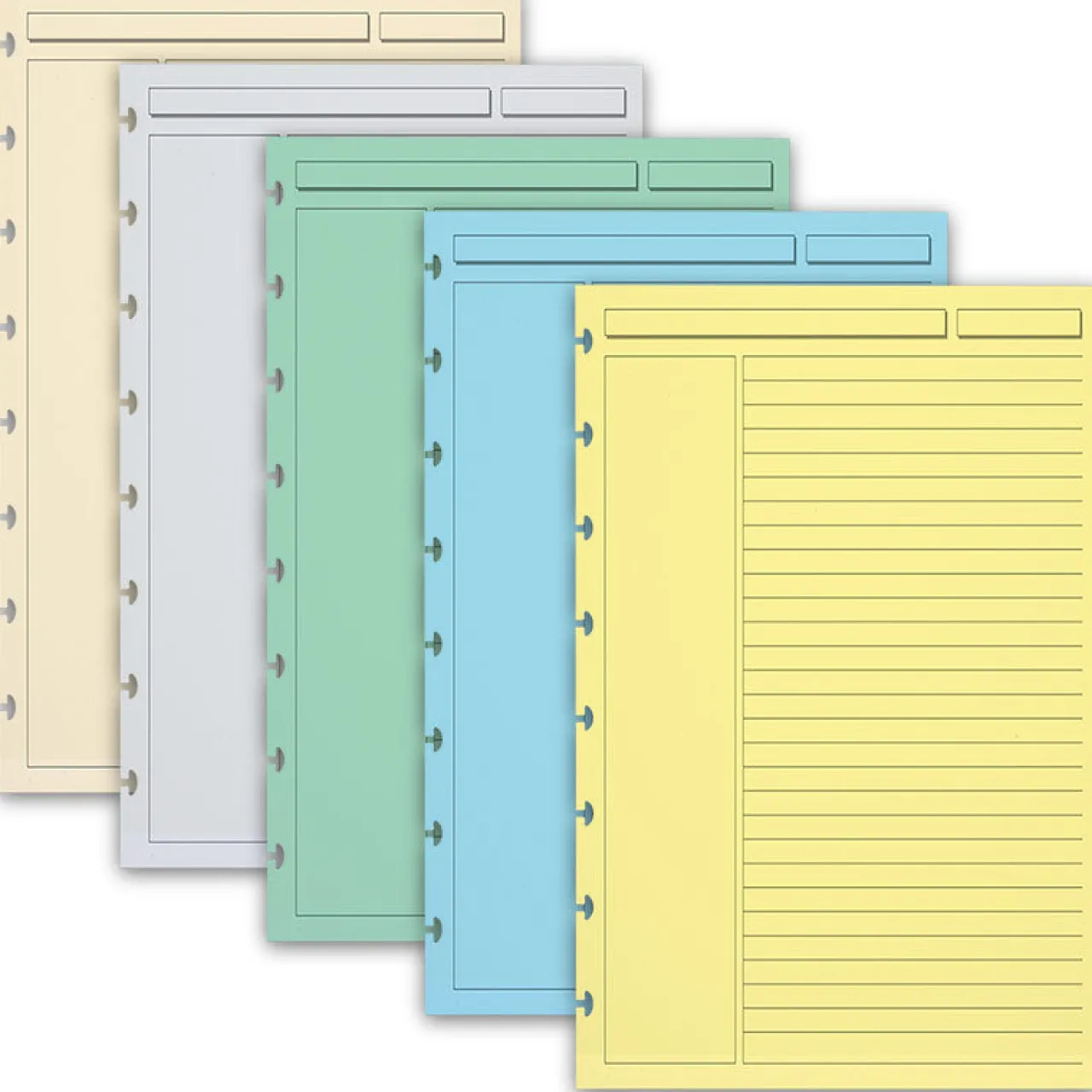 Levenger Circa Multicolored 1/4" Ruled Discbound Refill (300 sheets) Clearance