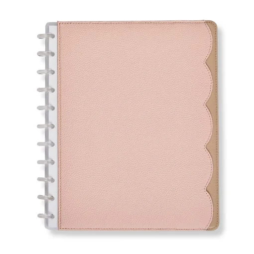 Levenger Circa Scalloped Foldover Notebook Taupe/Pink Best
