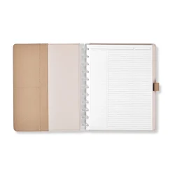 Levenger Circa Scalloped Foldover Notebook Taupe/Pink Best