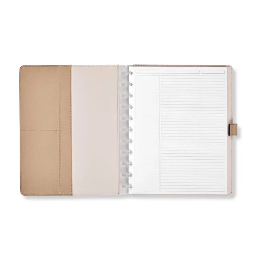 Levenger Circa Scalloped Foldover Notebook Taupe/Pink Best