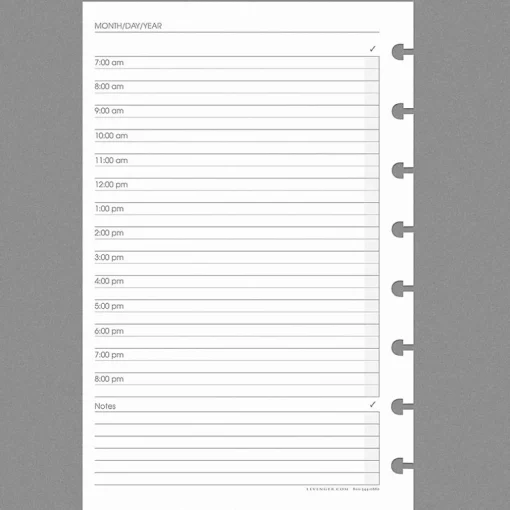 Levenger Circa Special Request Daily Planner Refill (100 sheets) New
