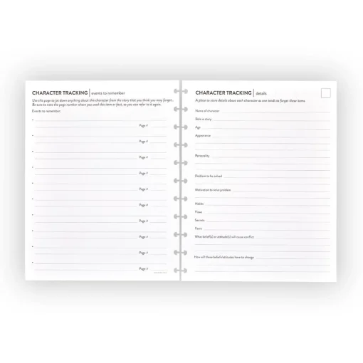 Levenger Circa Writing a Novel Character Tracking Discbound Refill (25 sheets) Outlet