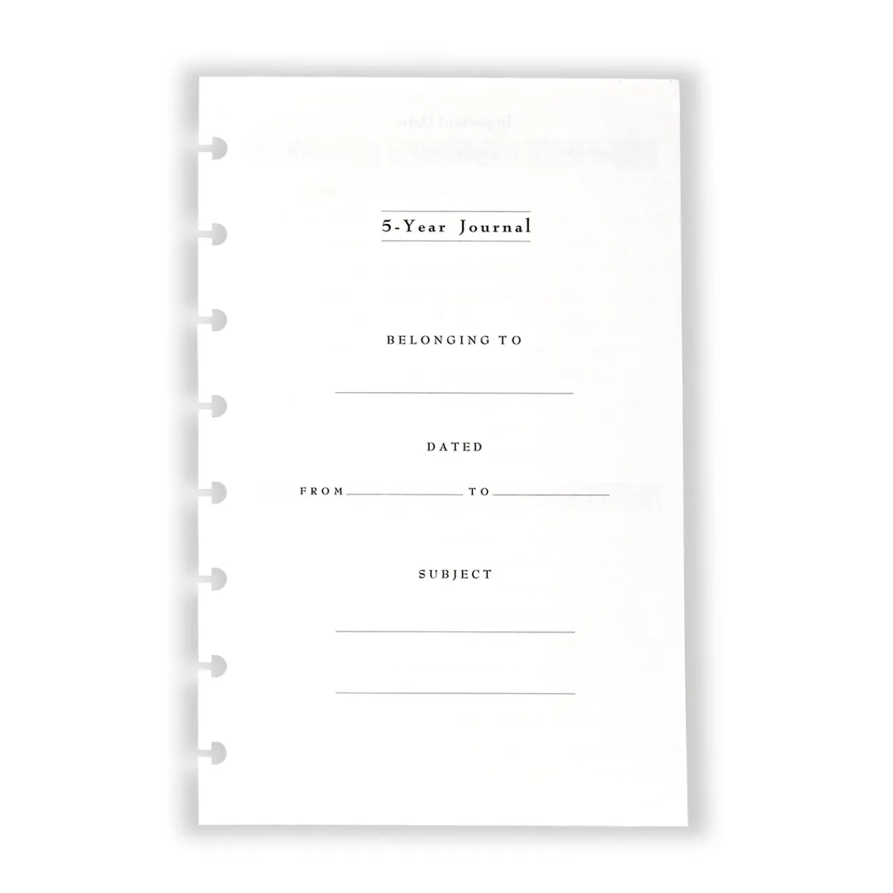 Levenger Circa 5-Year Journal Refill (185 sheets) Clearance