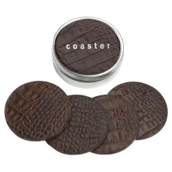 Levenger Croc Embossed Leather Coasters