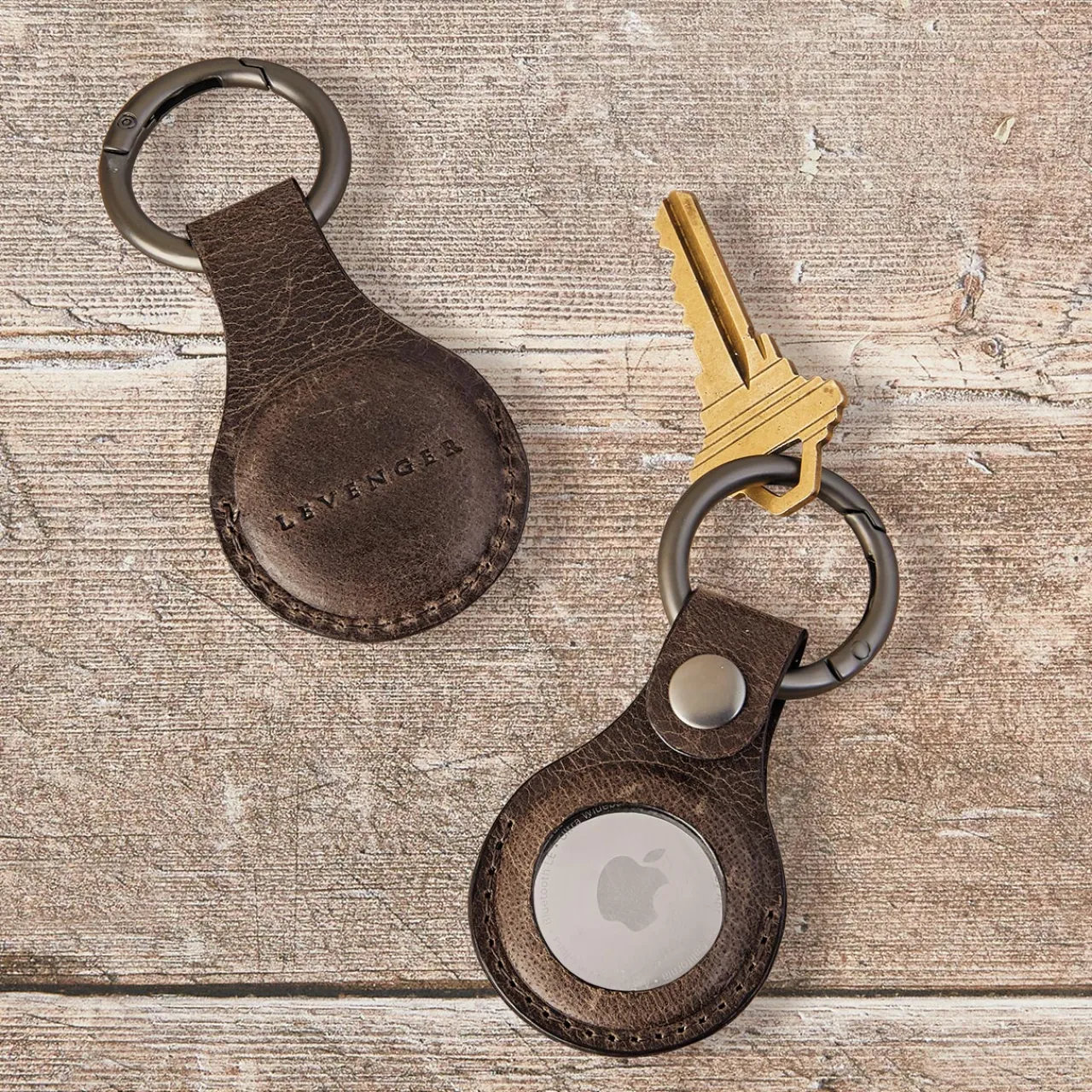 Levenger Dakota Leather Smart Tag Keychain Discount