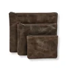 Levenger Dakota Leather Tech Pouches (set of 3)