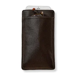 Levenger EyePhone Case in Bomber Jacket Leather Mocha New