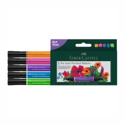 Levenger Faber-Castell Rich Tones Dual Tip Pitt Artist Brush Pens (set of 5) Clearance
