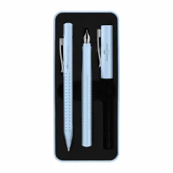 Levenger Faber-Castell Sky Blue Grip Pen Gift Set New