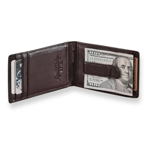 Levenger Front Pocket Privacy Bifold Wallet with Money Clip Espresso