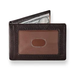Levenger Front Pocket Privacy Bifold Wallet with Money Clip Espresso