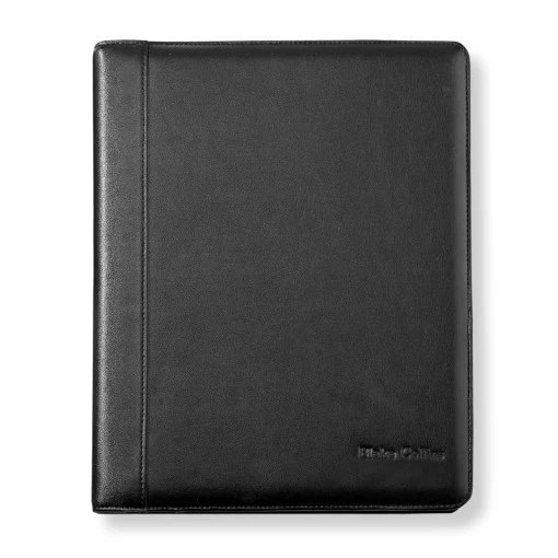 Levenger Keystone Leather Portfolio Black New