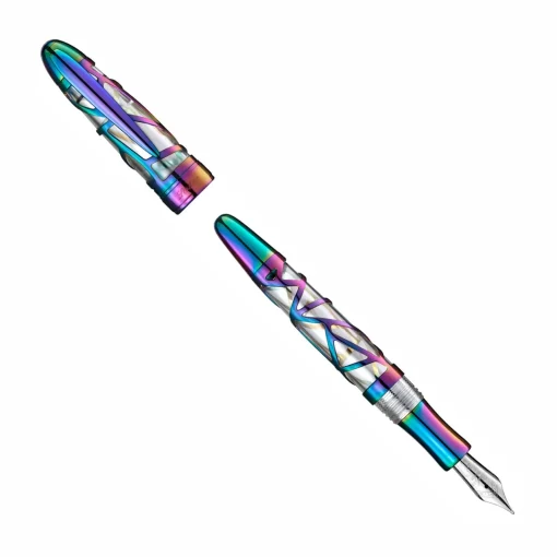 Levenger Laban Skeleton Rainbow Fountain Pen Hot