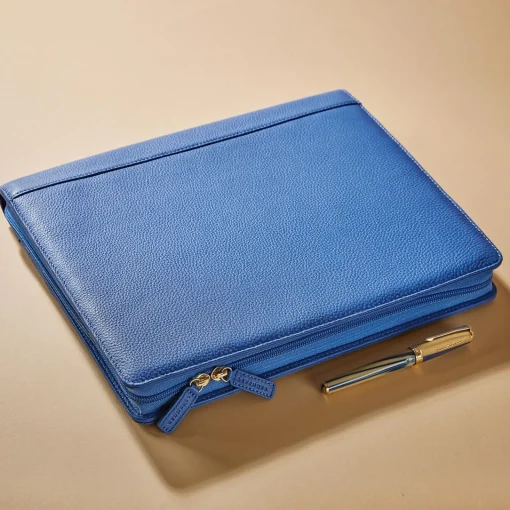 Levenger Leather Ambi-Flex Folio Riviera Blue Discount