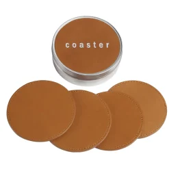 Levenger Leather Coasters with Tin Box Clearance