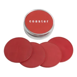 Levenger Leather Coasters with Tin Box Clearance