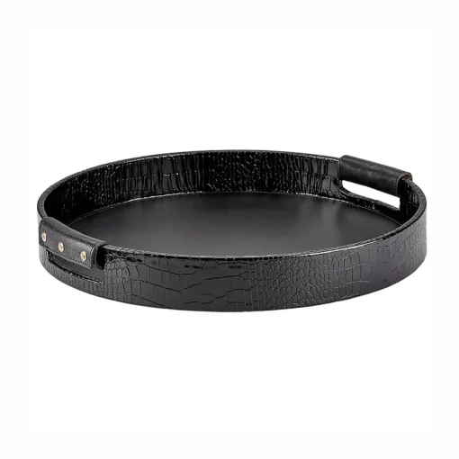 Levenger Leather Wrapped Bar Tray New