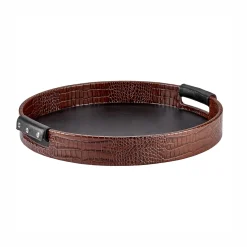 Levenger Leather Wrapped Bar Tray New