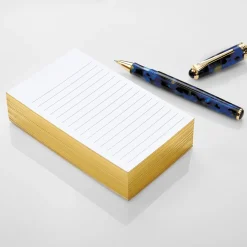 Levenger Luxe 3 x 5 Ruled Note Cards (set of 100) Gold New