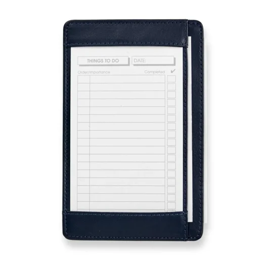 Levenger Luxe Leather Pocket Briefcase Midnight Blue Clearance