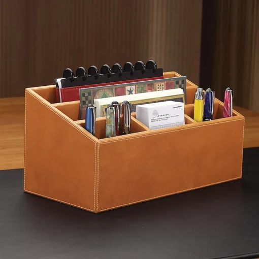 Levenger Morgan Leather Desk Unifier Tan Outlet