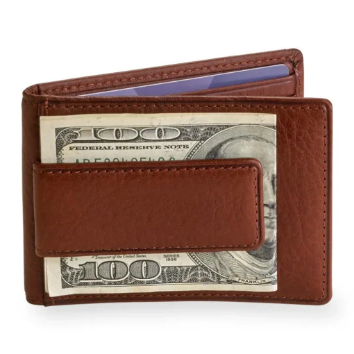 Levenger Privacy BiFold Money Clip Wallet Brandy Online