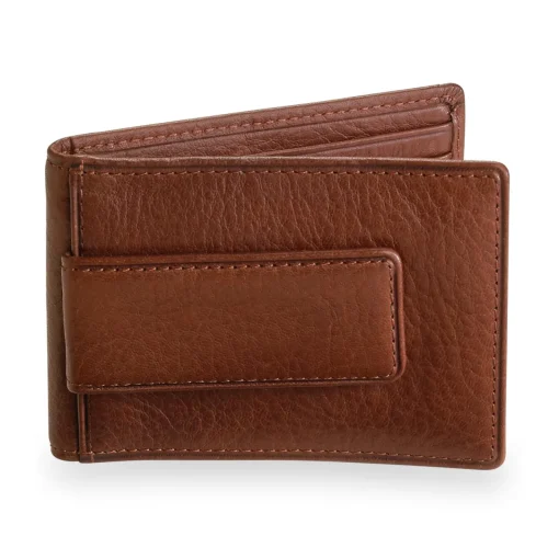 Levenger Privacy BiFold Money Clip Wallet Brandy Online
