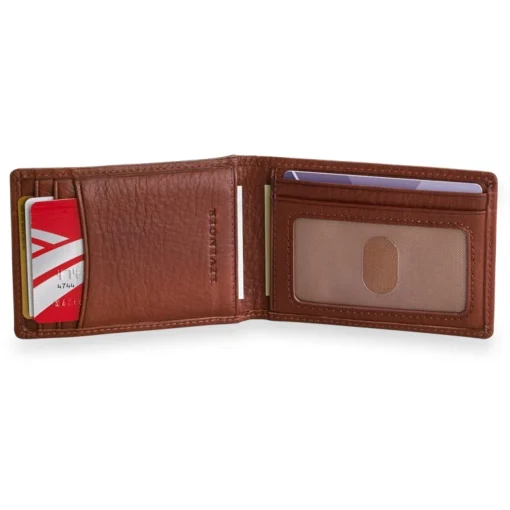 Levenger Privacy BiFold Money Clip Wallet Brandy Online