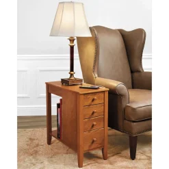 Levenger Tech Enhanced No-Room-For-A-Table with Drawers Cherry Wood New