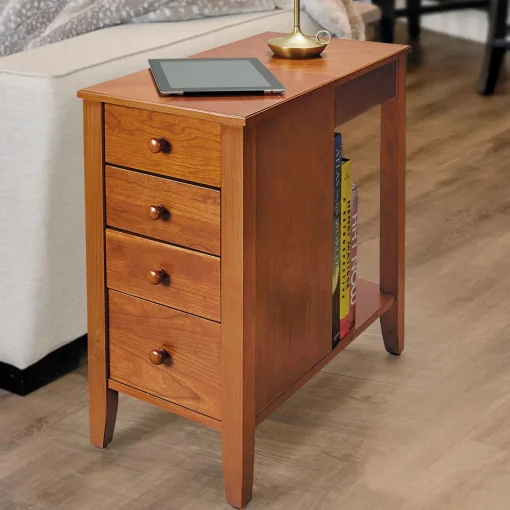 Levenger Tech Enhanced No-Room-For-A-Table with Drawers Cherry Wood New