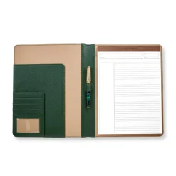 Levenger Tuckaway Leather Folio Black New
