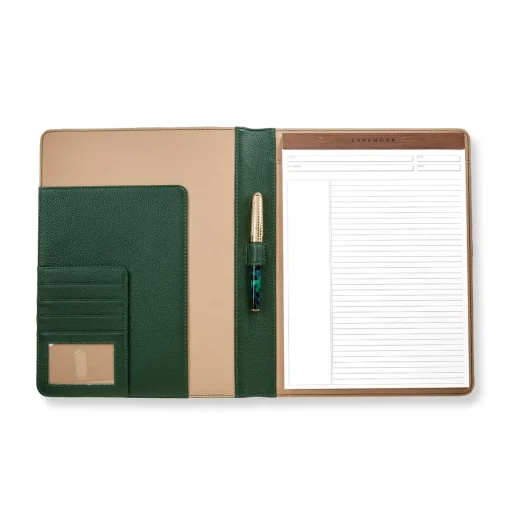 Levenger Tuckaway Leather Folio Black New