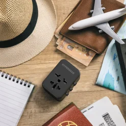 Levenger Universal Traveler Adapter with USB C Black Discount