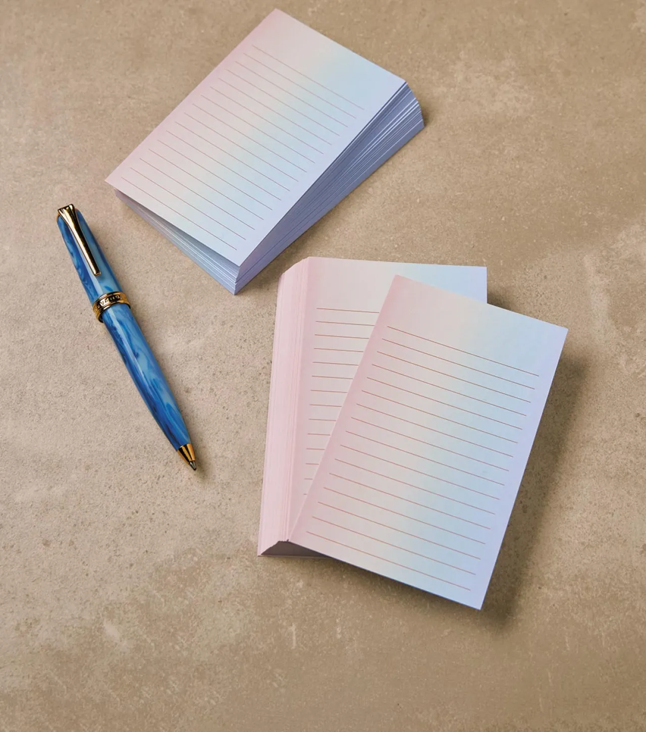 Levenger Vibrant Color Gradient Ruled 3 x 5 Cards (set of 100) New