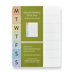 Levenger Vibrant Weekly Desk Pad New